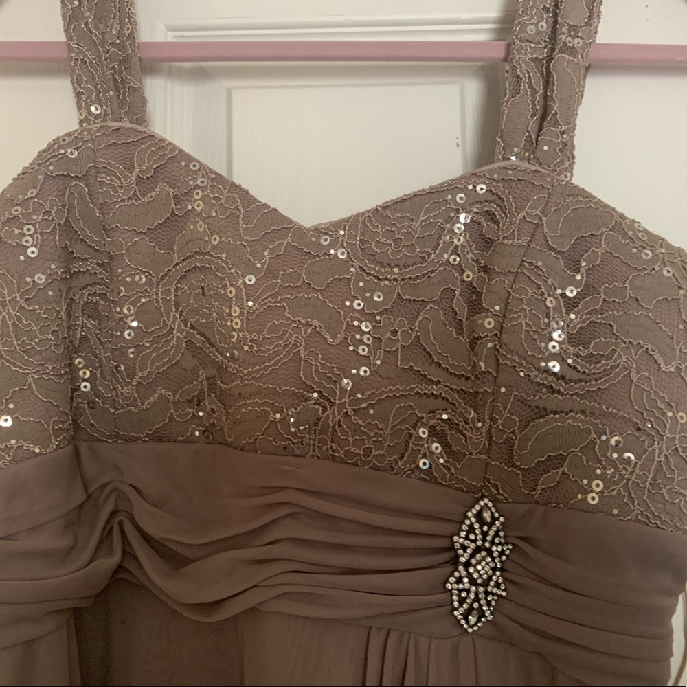 Formal dress with over jacket.